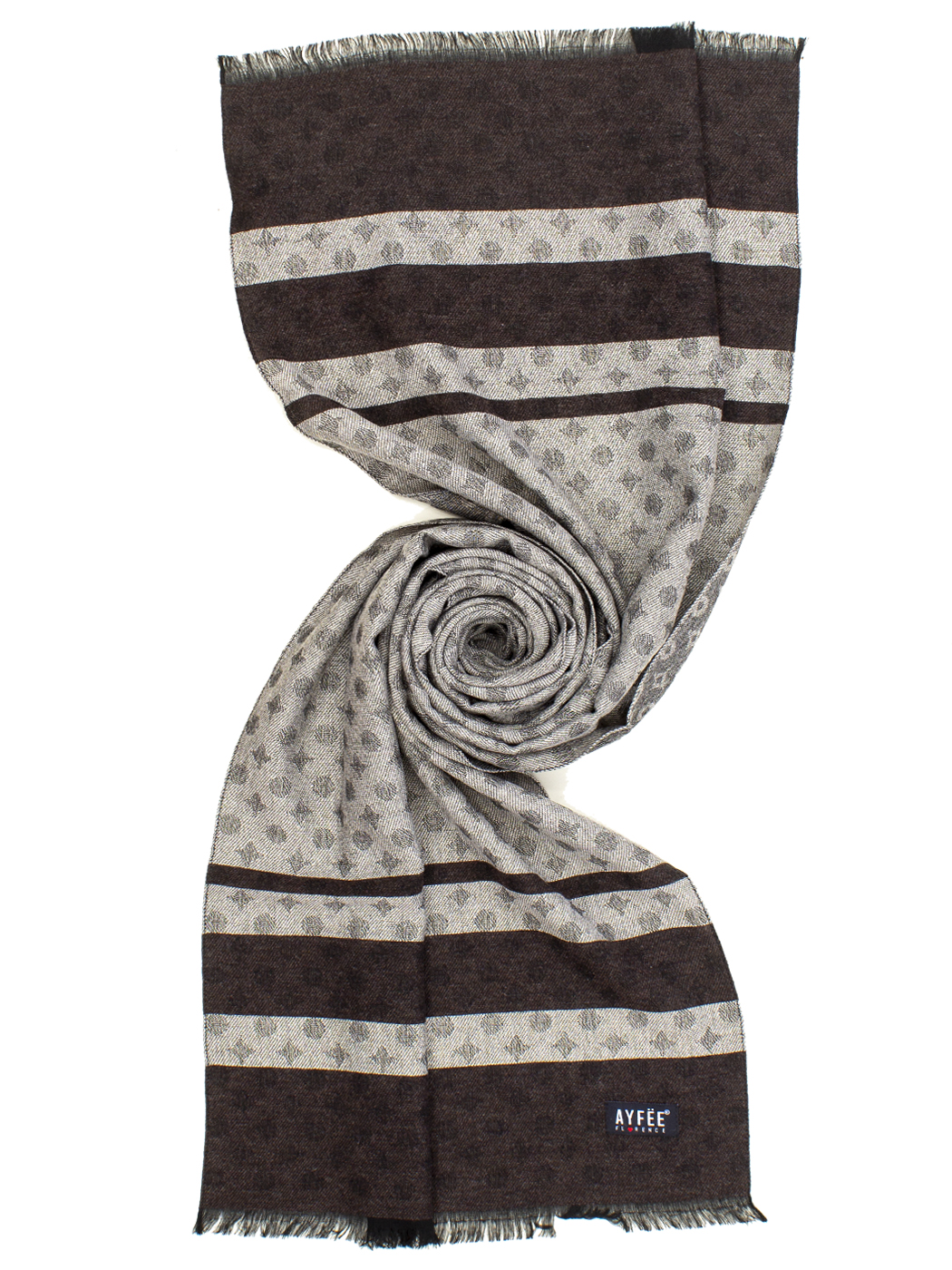 STOLA UOMO MIX POIS, 27%VI 27%PL 23%MD 15%WO 8%WS, CM60X190, MADE IN ITALY         - BEIGE